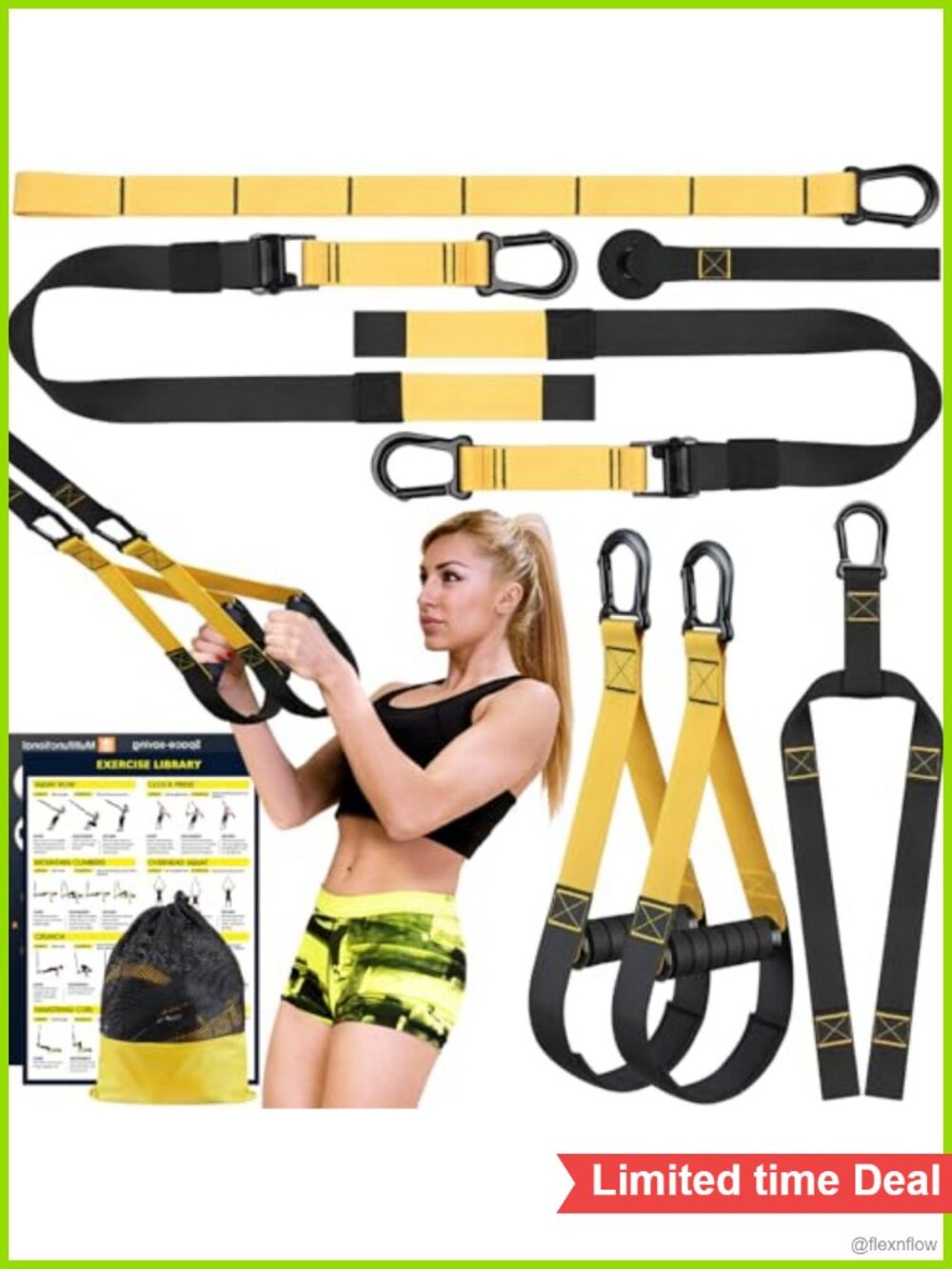 All-in-One Home Gym Kit Resistance Bands with Handles and Door Anchor